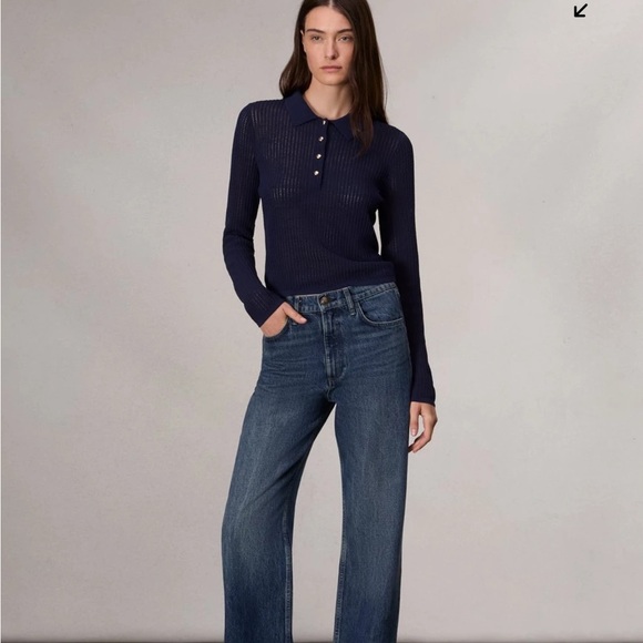 NWT - rag & bone Navy Long Sleeve Knit Top - Picture 4 of 13